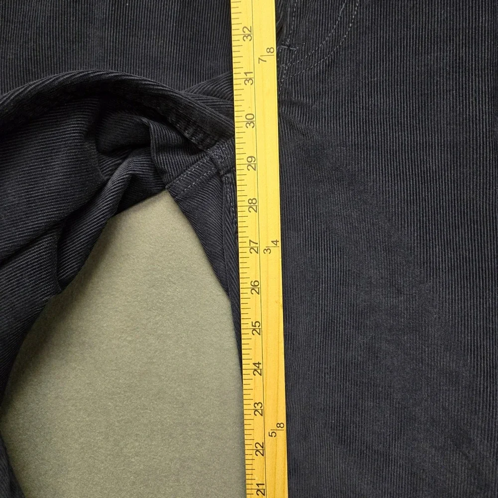 Lands' End Mens Navy Blue Corduroy Pants Comfort Waist Traditional 5-Pocket 36